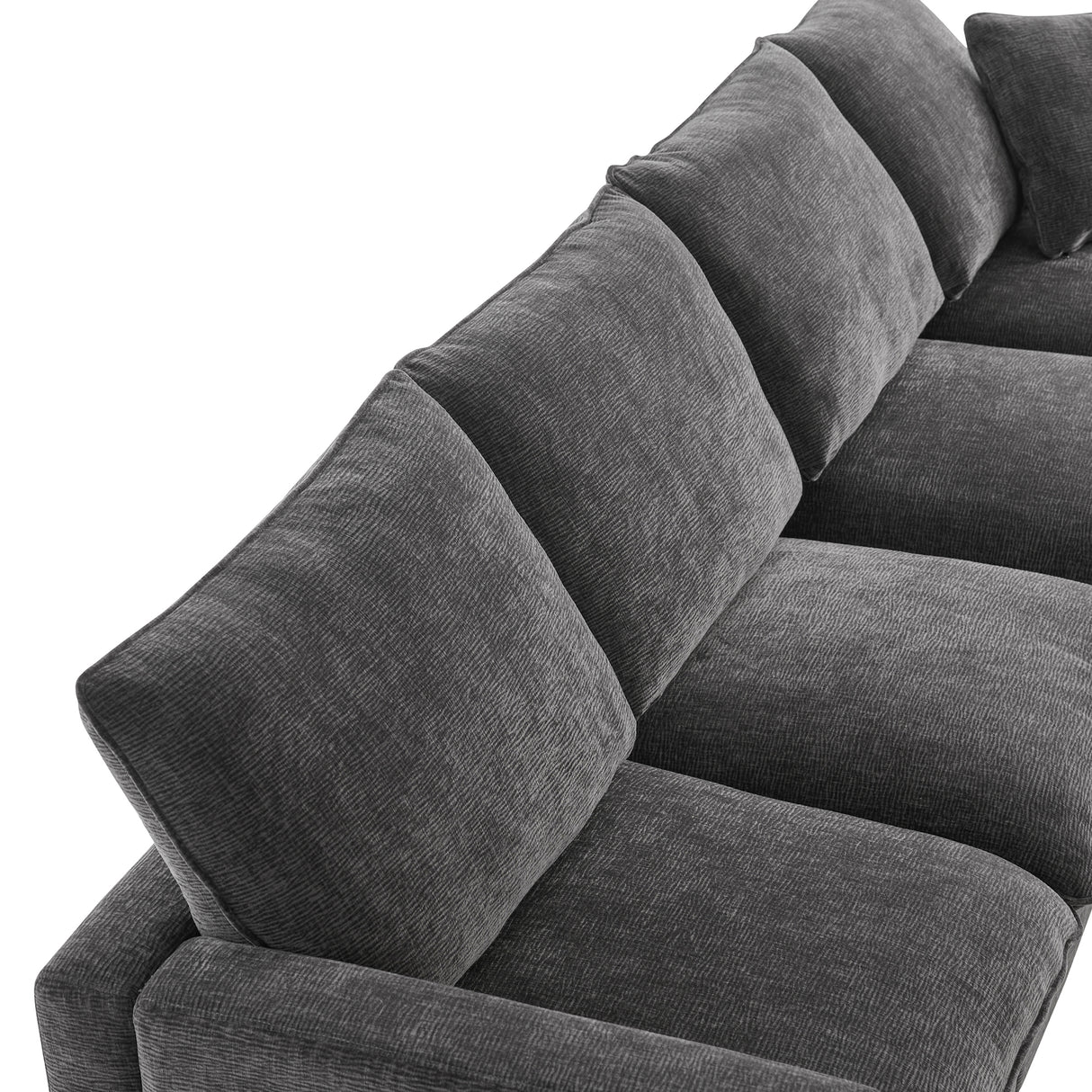 [VIDEO provided] [New] 110*84" Modern U Shape Modular Sofa, 7 Seat Chenille Sectional Couch Set with 2 Pillows Included, Freely Combinable Indoor Funiture for Living Room, Apartment, Office, 2 Colors