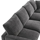 [VIDEO provided] [New] 110*84" Modern U Shape Modular Sofa, 7 Seat Chenille Sectional Couch Set with 2 Pillows Included, Freely Combinable Indoor Funiture for Living Room, Apartment, Office, 2 Colors