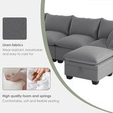 [VIDEO provided][New] 120*93" Modern U Shape Modular Sofa with Storage Ottoman,Luxury 7 Seat Sectional Couch Set with 2 Pillows Included,Freely Combinable Indoor Funiture for Living Room, Apartment