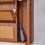 Japanese rattan shoe cabinet, bed top cabinet Brown