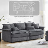 [VIDEO provided][New]95*66"Oversized Luxury Sectional Sofa with Bentwood Armrests,4 seat Upholstered Indoor Furniture with Double Cushions,L Shape Couch with Ottoman for Living Room,Apartment,3 Colors