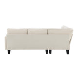 [VIDEO provided][New]90*88" Terrycloth Modern Sectional Sofa,5-Seat Practical Couch Set with Chaise Lounge,L-Shape minimalist Indoor Furniture with 3 Pillows for Living Room,Apartment,Office, 3 Colors