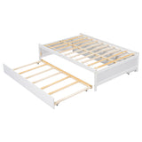 Versatile Full Bed with Trundle,Under bed Storage Box and Nightstand .White