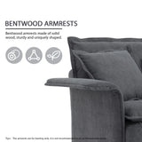 [VIDEO provided][New]95*66"Oversized Luxury Sectional Sofa with Bentwood Armrests,4 seat Upholstered Indoor Furniture with Double Cushions,L Shape Couch with Ottoman for Living Room,Apartment,3 Colors