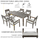 U_Style  Acacia Wood Outdoor Dining Table And Chairs Suitable For Patio, Balcony Or Backyard