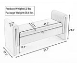 Velvet Fabric Storage Bench Bedroom Bench With Gold Metal Trim Strip