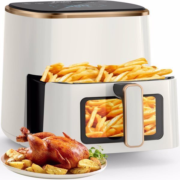 Air Fryer, 5.3Qt With Observation Window, Intelligent Digital Touch Screen