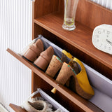 Japanese rattan shoe cabinet, bed top cabinet Brown