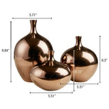 Mirrored Ceramic Decorative Vases 3-piece set