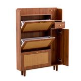 Japanese rattan shoe cabinet, bed top cabinet Brown