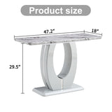 Modern minimalist light gray MDF material rectangular counter bar table 47.2 "x 18" x 29.5 "for bedroom bedside entrance, house balcony, office bathroom BT-1280 W1151S00649