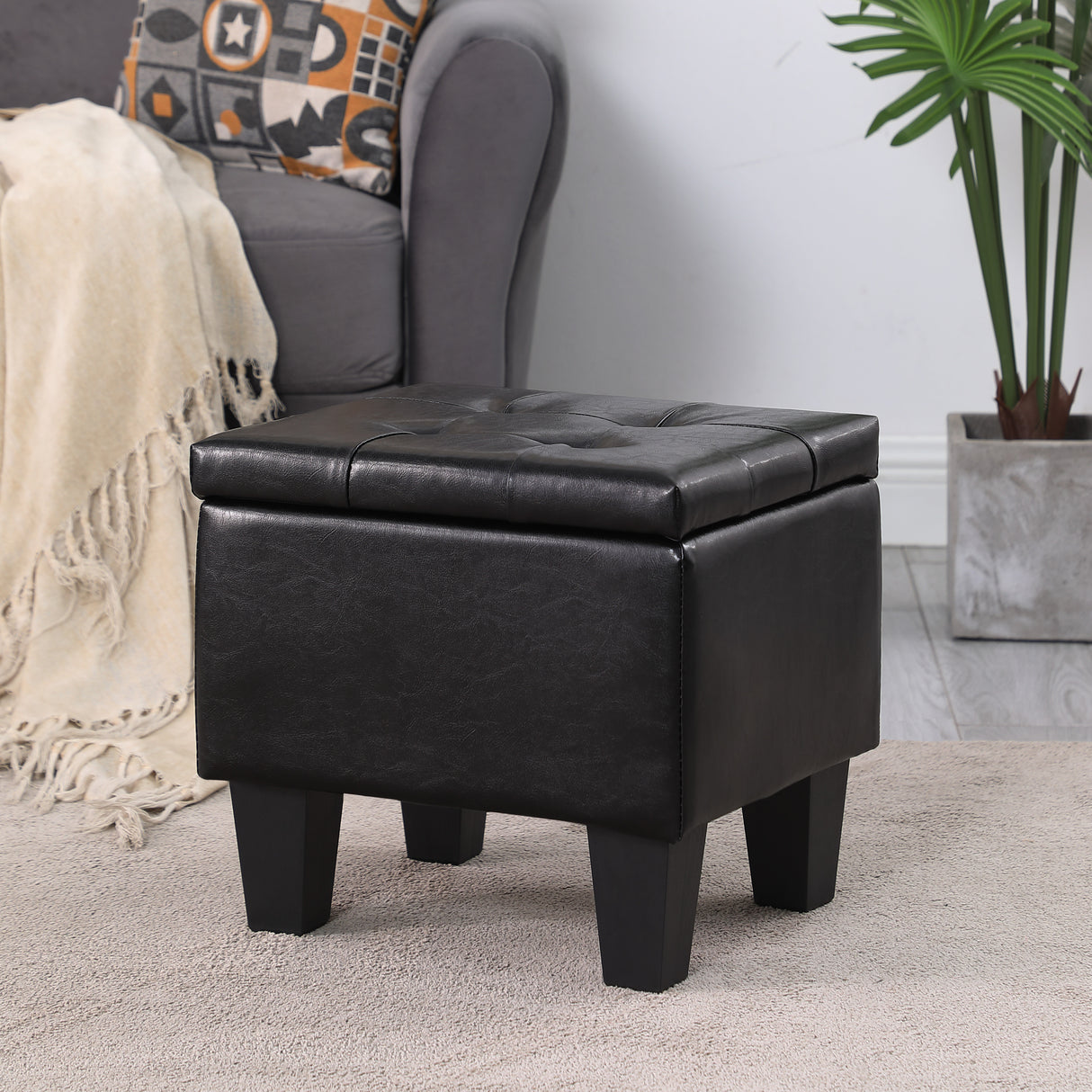 [VIDEO] Large Storage Ottoman Bench Set, 3 in 1 Combination Ottoman, Tufted Ottoman Linen Bench for Living Room, Entryway, Hallway, Bedroom Support 250lbs