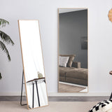The3rd generation packaging upgrade includes a light oak solid wood frame full length mirror, dressing mirror, bedroom entrance, decorative mirror, clothing store, and floor mounted mirror. 60" *17.3"