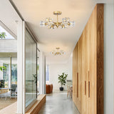 Modern Luxurious  Crystal Ceiling Light, 6 Lights (G9  Bulb) Modern Crystal Ceiling Light for Dining Room, Pendant Lamp Ceiling Lighting for Living Bedroom Hall Balcony --Matte Gold