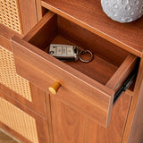 Japanese rattan shoe cabinet, bed top cabinet Brown