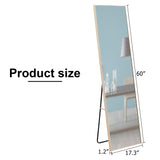 The3rd generation packaging upgrade includes a light oak solid wood frame full length mirror, dressing mirror, bedroom entrance, decorative mirror, clothing store, and floor mounted mirror. 60" *17.3"
