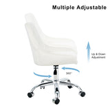 Modern velvet fabric with chrome legs living room furniture dining chair, soft and comfortable, lift adjustment, free movement convenient, space saving. (set of 1)