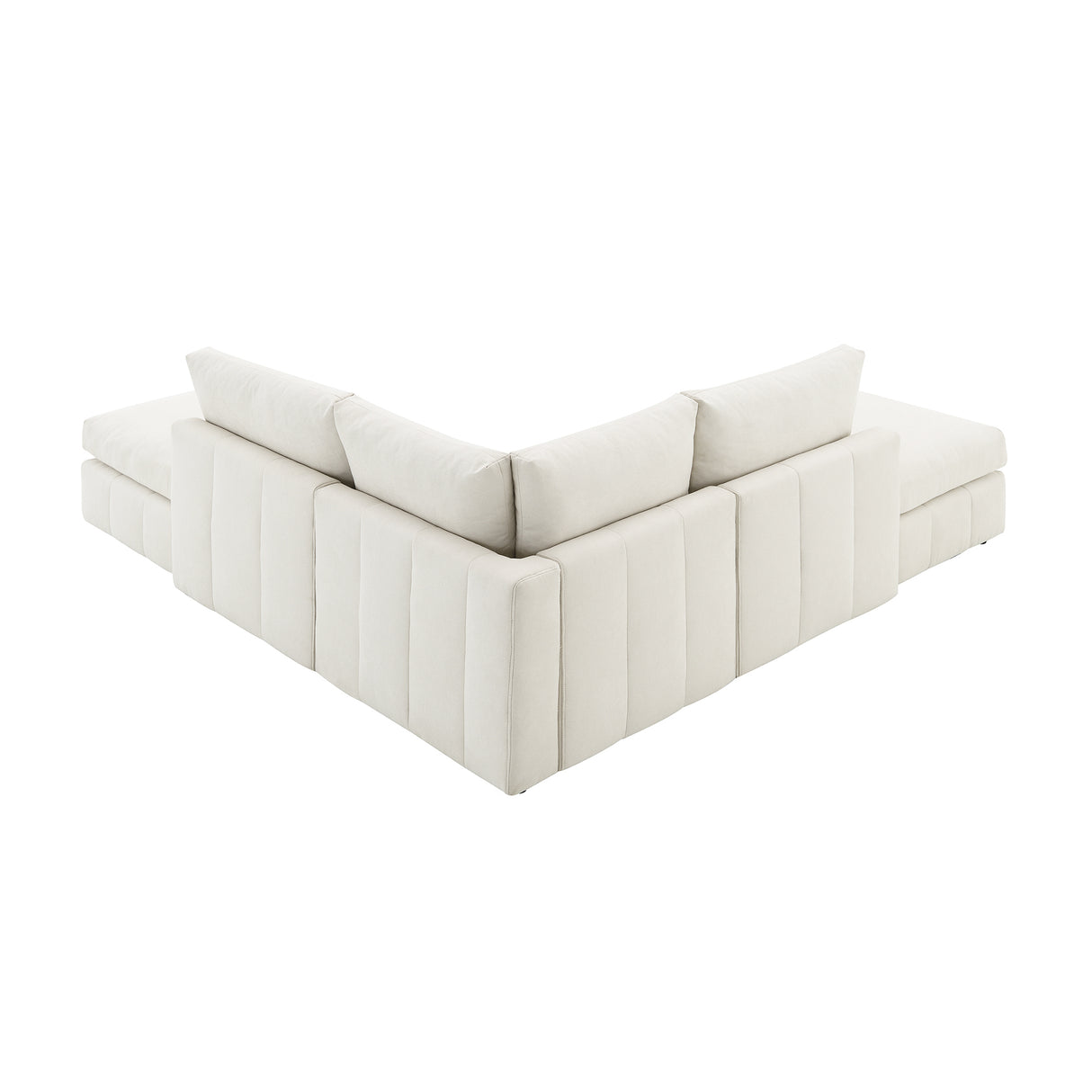 [VIDEO provided][New]93"Modern Sectional Sofa with Vertical Stripes,5-Seat Armless Couch Set with Convertible Ottomans,Various Combinations,L-Shape Indoor Furniture for Living Room,Apartment, 2 Colors