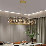 Modern Champagne Gold Oval Crystal ceiling chandelier  Luxury Home Decor Light Fixture