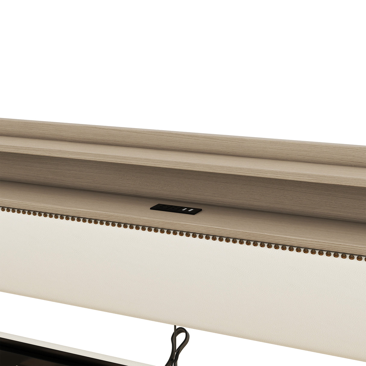 Twin Size Daybed with Storage Drawers, Upholstered Daybed with Charging Station and LED Lights, Beige (Expect arrive date: Jun.,20th.)