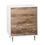 Wooden Tall 4 Drawer Dresser,Chest of Drawers with 4 Metal Legs, Anti-Tipping Device for Bedroom,Living Room