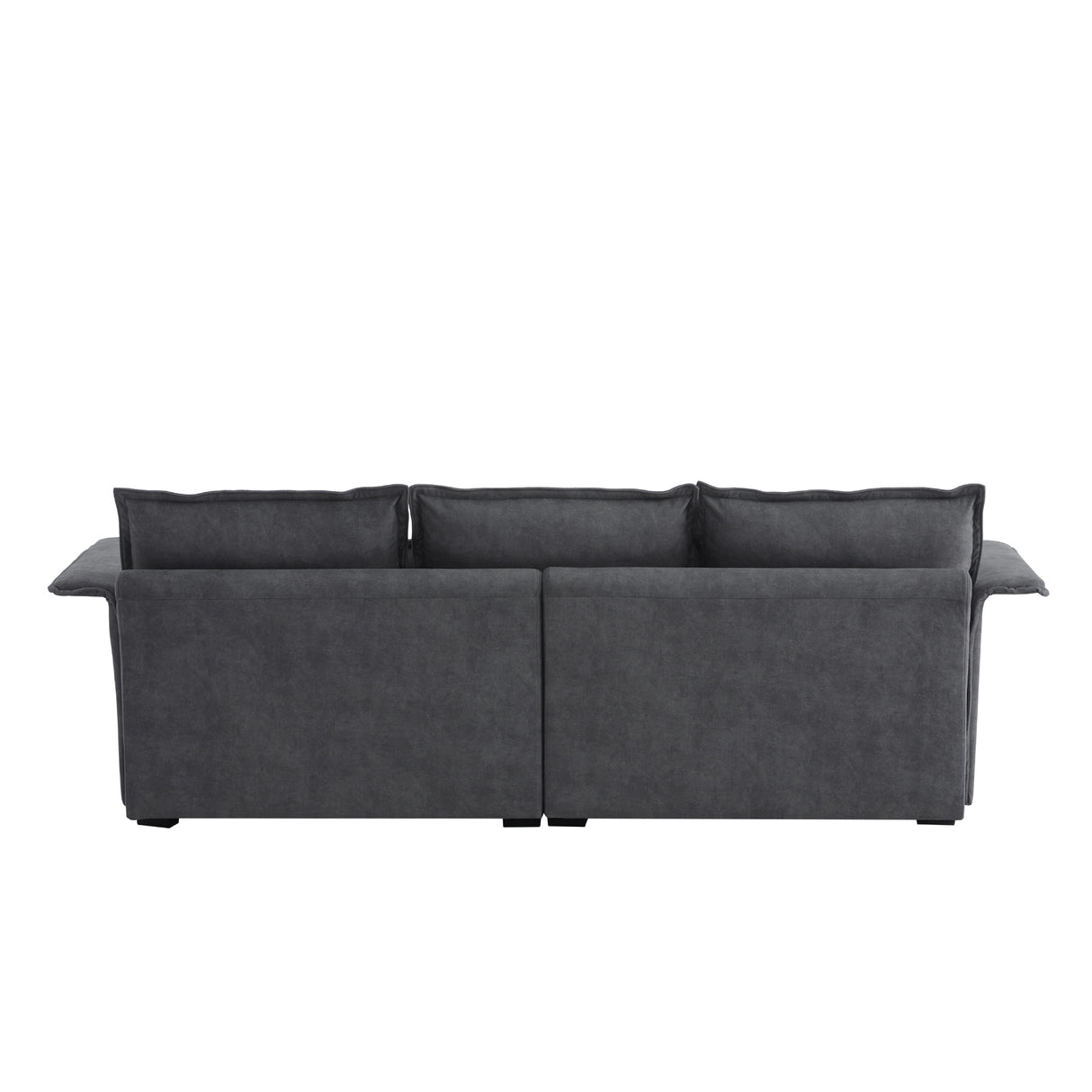 [VIDEO provided][New]95*66"Oversized Luxury Sectional Sofa with Bentwood Armrests,4 seat Upholstered Indoor Furniture with Double Cushions,L Shape Couch with Ottoman for Living Room,Apartment,3 Colors