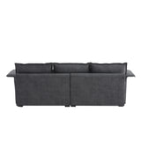 [VIDEO provided][New]95*66"Oversized Luxury Sectional Sofa with Bentwood Armrests,4 seat Upholstered Indoor Furniture with Double Cushions,L Shape Couch with Ottoman for Living Room,Apartment,3 Colors