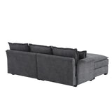 [VIDEO provided][New]95*66"Oversized Luxury Sectional Sofa with Bentwood Armrests,4 seat Upholstered Indoor Furniture with Double Cushions,L Shape Couch with Ottoman for Living Room,Apartment,3 Colors