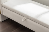 Velvet Fabric Storage Bench Bedroom Bench With Gold Metal Trim Strip