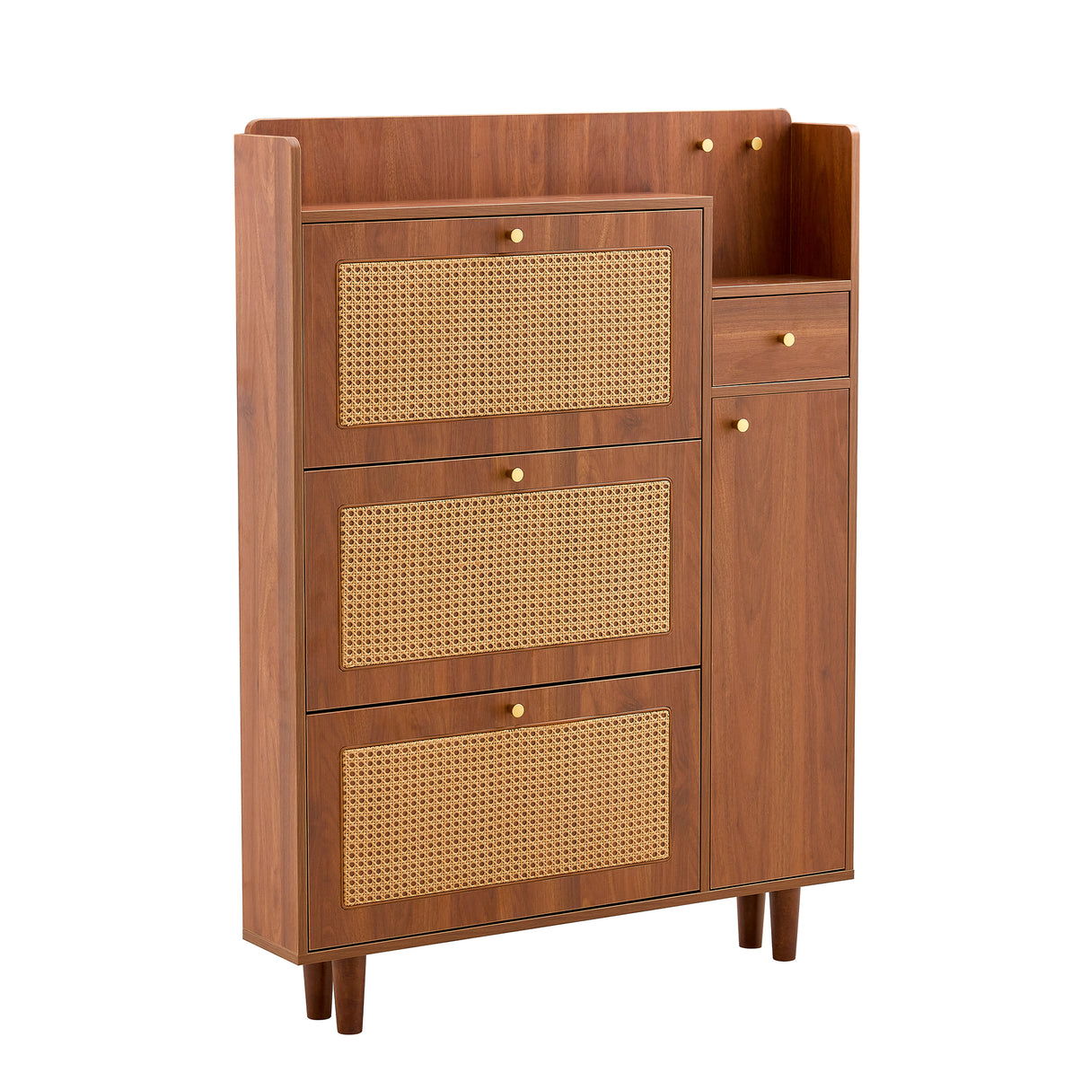 Japanese rattan shoe cabinet, bed top cabinet Brown