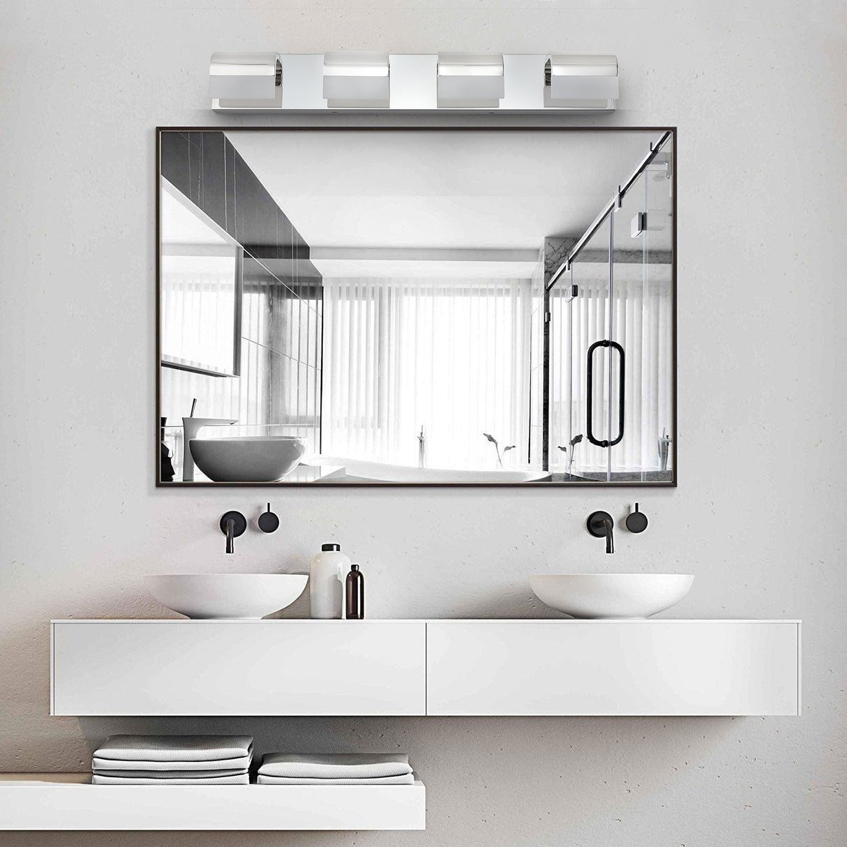 Modern Bathroom Vanity Lighting 4-Light LED Vanity Lights Over Mirror Bath Wall Lighting