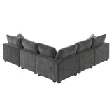 [VIDEO provided] [New] 84*84" Modern L Shape Modular Sofa, 5 Seat Chenille Sectional Couch Set with 2 Pillows Included, Freely Combinable Indoor Funiture for Living Room, Apartment, Office, 2 Colors