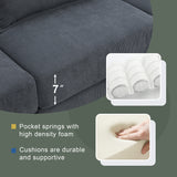 [New]Wide Seat Corduroy Modular Sectional Sofa Bed, Sleeper Couch Set with Armrest Pillow,6 Seat Free Combination Sofa with Ottomans, Oversized Indoor Furniture for Living Room, 2 Colors