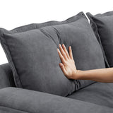 [VIDEO provided][New]95*66"Oversized Luxury Sectional Sofa with Bentwood Armrests,4 seat Upholstered Indoor Furniture with Double Cushions,L Shape Couch with Ottoman for Living Room,Apartment,3 Colors