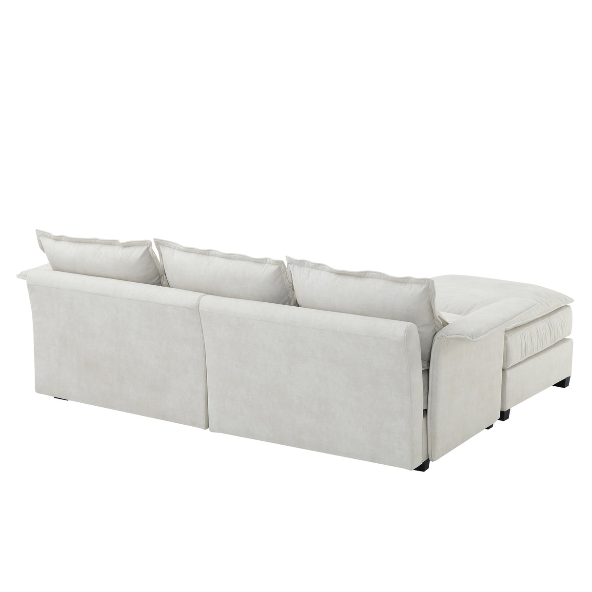 [VIDEO provided][New]95*66"Oversized Luxury Sectional Sofa with Bentwood Armrests,4 seat Upholstered Indoor Furniture with Double Cushions,L Shape Couch with Ottoman for Living Room,Apartment,3 Colors
