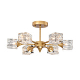 Modern Luxurious  Crystal Ceiling Light, 6 Lights (G9  Bulb) Modern Crystal Ceiling Light for Dining Room, Pendant Lamp Ceiling Lighting for Living Bedroom Hall Balcony --Matte Gold