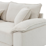 [New]Wide Seat Corduroy Modular Sectional Sofa Bed, Sleeper Couch Set with Armrest Pillow,6 Seat Free Combination Sofa with Ottomans, Oversized Indoor Furniture for Living Room, 2 Colors