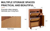 Japanese rattan shoe cabinet, bed top cabinet Brown
