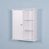 Wall Mount Medicine Cabinet with a Door, Wooden Bathroom Storage Cabinet with Adjustable Shelf