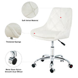 Modern velvet fabric with chrome legs living room furniture dining chair, soft and comfortable, lift adjustment, free movement convenient, space saving. (set of 1)