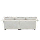 [VIDEO provided][New]95*66"Oversized Luxury Sectional Sofa with Bentwood Armrests,4 seat Upholstered Indoor Furniture with Double Cushions,L Shape Couch with Ottoman for Living Room,Apartment,3 Colors